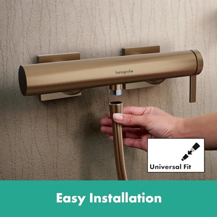 hansgrohe Tecturis E Duscharmatur Aufputz für 1 Verbraucher Brushed Bronze, Einhebelmischer mit großem Komfort – Bild 3