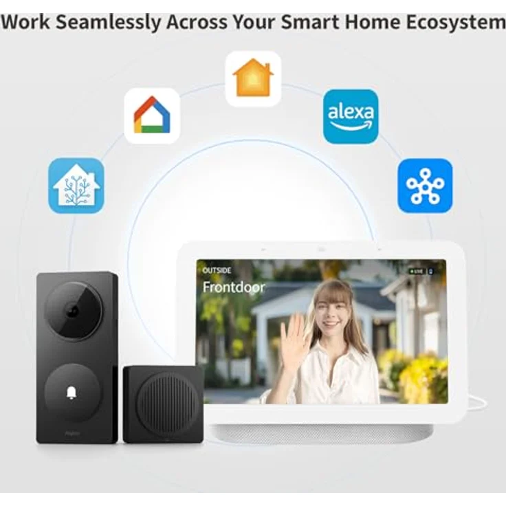Aqara G410 Smart Türklingel Kamera, 2K, HomeKit-kompatibel, 2-Wege Audio, integrierter Matter Hub, drahtlos/draht, Schwarz – Bild 2