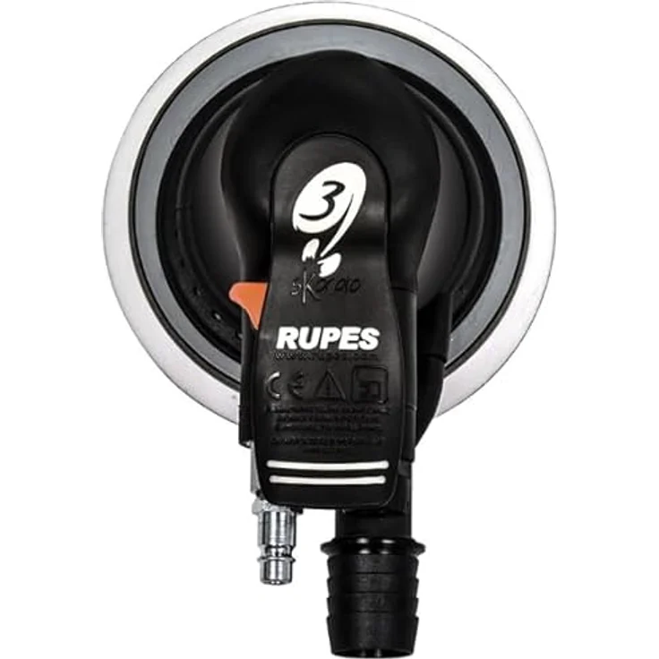RUPES Skorpio III RH356A Schwingschleifer, 6 mm Dual-Action mit Zentralvakuum, schwarz-weiß – Bild 3