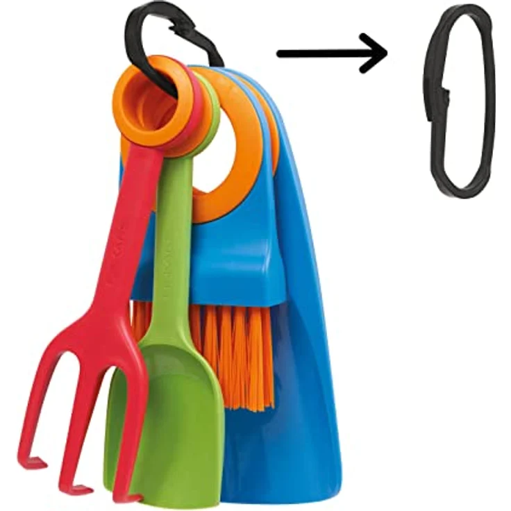 Fiskars Handgeräte-Set für Kinder, Blumenkelle, Pflanzgabel, Bürste und Pflanzkelle ohne Stiel, 4-in-1-Set, Glasfaserverstärkter Kunststoff, MyFirst Fiskars, Grün/Rot/Blau/Orange – Bild 3