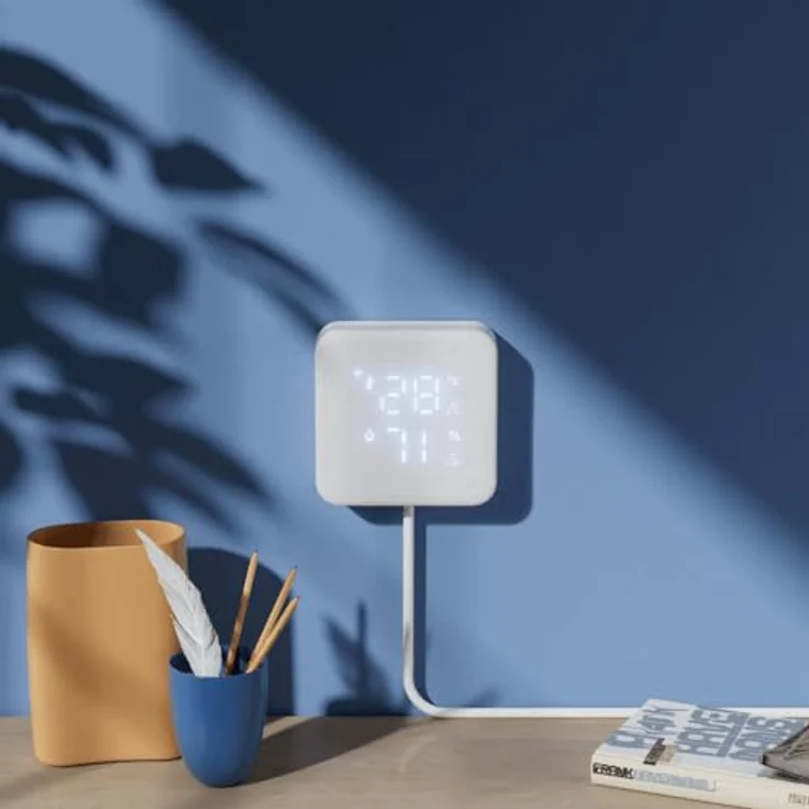 Woox R7246 Smart IR Remote, Infrarot-Fernbedienung mit Temperatur- und Luftfeuchtigkeitssensor, USB-C, Weiss – Bild 3