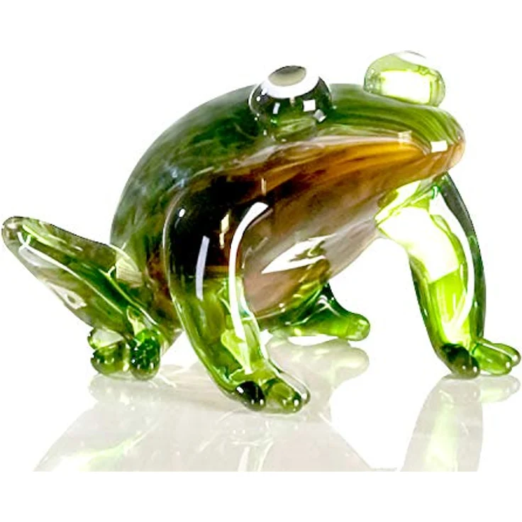 Casablanca Glasskulptur Frosch braun grün 2er Set L.12 5 cm H.10 cm – Bild 2