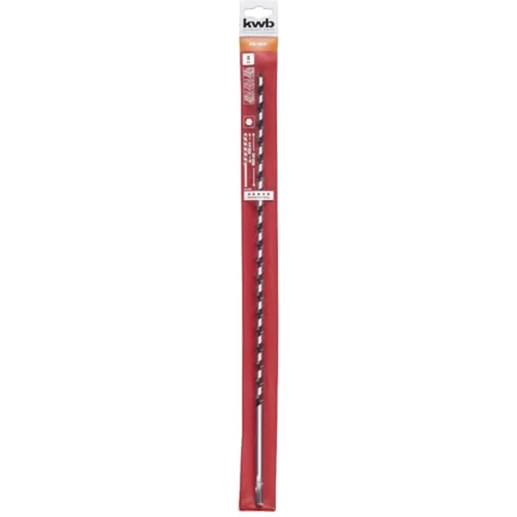 kwb Schlangenbohrer Ø 8 mm, 460 mm Länge, 8 mm Sechskantschaft, präzisionsgeschliffen, schwarz mit selbstanziehender Gewindespitze – Bild 1