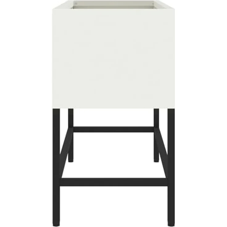 vidaXL Hochbeet, Rechteckiger Metallpflanzkübel, 60x26x45 cm, Wetterfest, Weiß, Matt – Bild 6