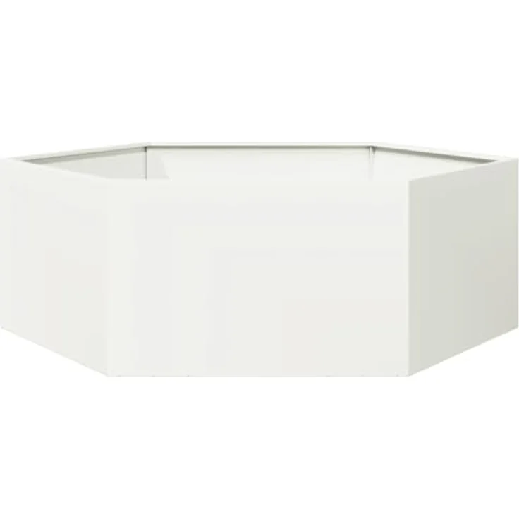 vidaXL Pflanzkübel Weiß Sechseckig 138x120x45 Stahl - Witterungsbeständiger Gartenkübel mit viel Platz und erhöhtem Design – Bild 1