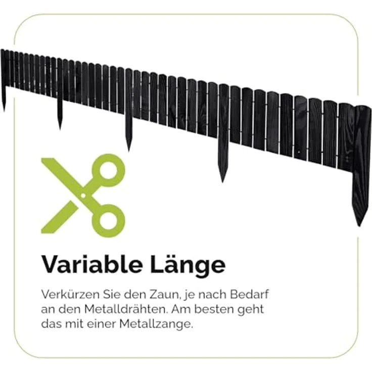 Garronda Beeteinfassung Rollborder aus Holz, flexibel 200 x 20 cm, Gartenzaun zum Stecken, Graphite – Bild 4