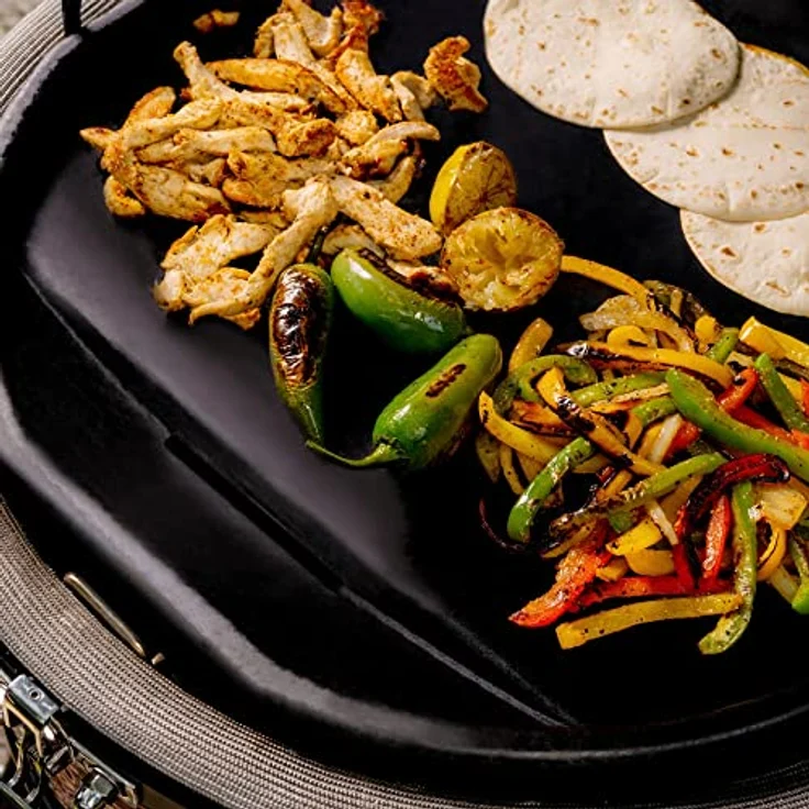 Kamado Joe Karbonstahl Grillplatte, Ø 47,5 cm, hitzeleitfähig mit Fettablass für Classic Joe – Bild 6