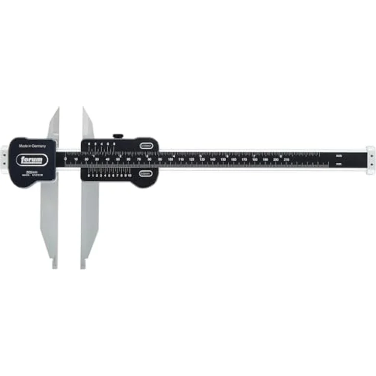 Forum Alu-Werkstatt-Messschieber 500mm analog mit auswechselbaren Messschnäbeln, rostfester Stahl, hohe Genauigkeit +/- 0,05, flacher Nonius – Bild 1