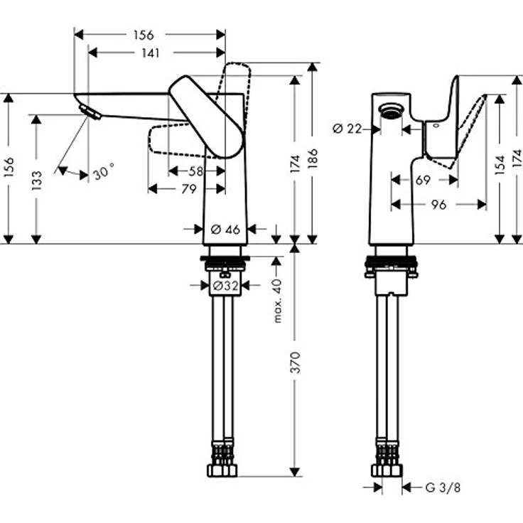 hansgrohe Talis E 150 Spültischarmatur, ComfortZone 150, Durchflussmenge 5 l/min, Normalstrahl – Bild 3