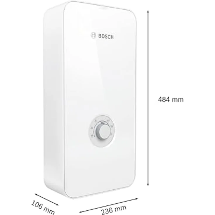 Bosch Tronic Comfort Durchlauferhitzer 21/24/27 kW, elektronisch geregelt, druckfest, stufenlose Temperaturwahl, Glas-Optik, weiß, Energieklasse A, AquaStop-System – Bild 4