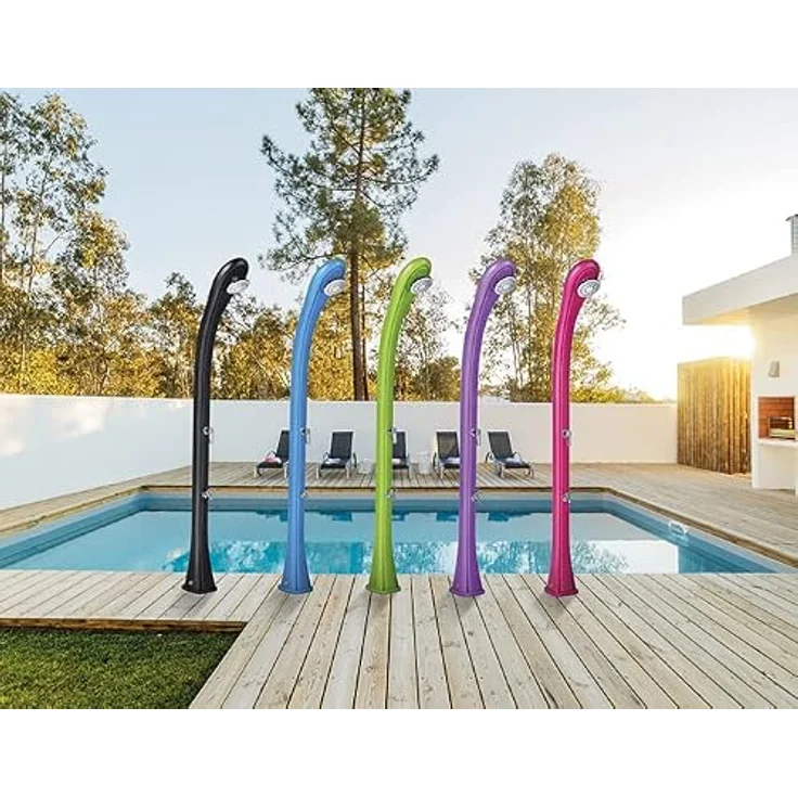 Solardusche SO HAPPY 28L Gartendusche Campingdusche Pooldusche Brause schwarz – Bild 3