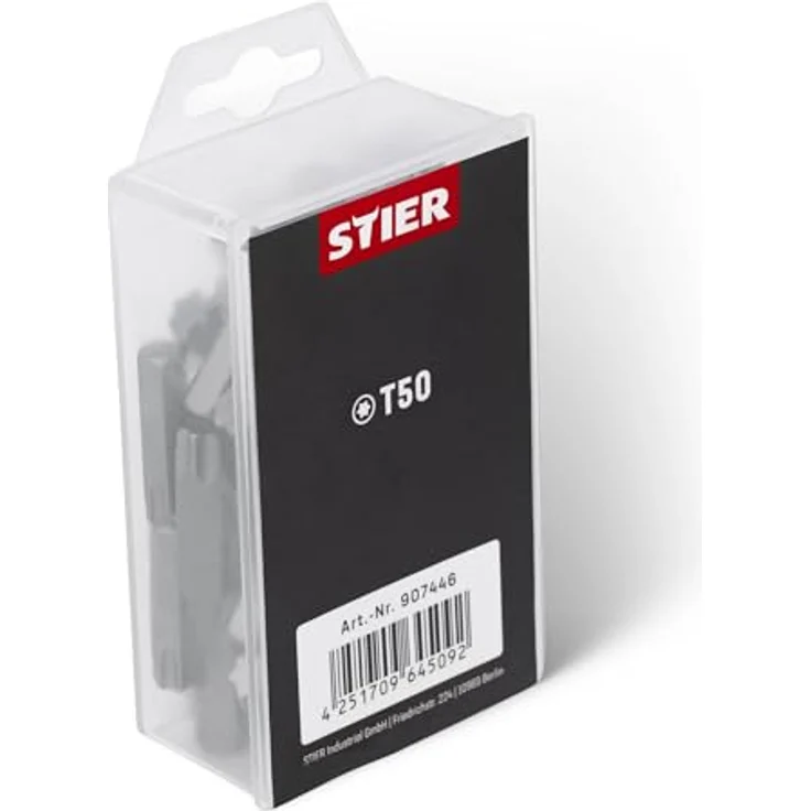 Stier Bit-Set STIER TORX® T50, 50-teiliges Profi-Bit-Set aus S2-Stahl in praktischer Plastikbox, 25 mm Länge, 1/4’’ Antrieb – Bild 4