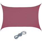 Relaxdays Sonnensegel, 5 x 7 m, wasserabweisend, konkav, PES-Gewebe, Spannseile, Terrasse, Balkon, rechteckig, weinrot