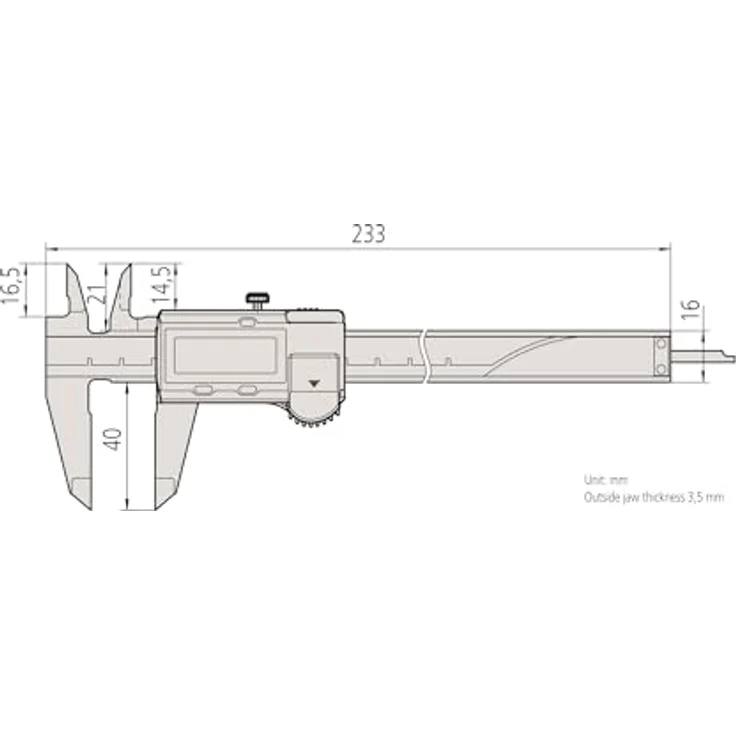 MITUTOYO Digital Messschieber ohne Datenausgang DIN 862, Tiefenmaß flach 0-150 mm, 1 Stück,500-181-30 – Bild 2