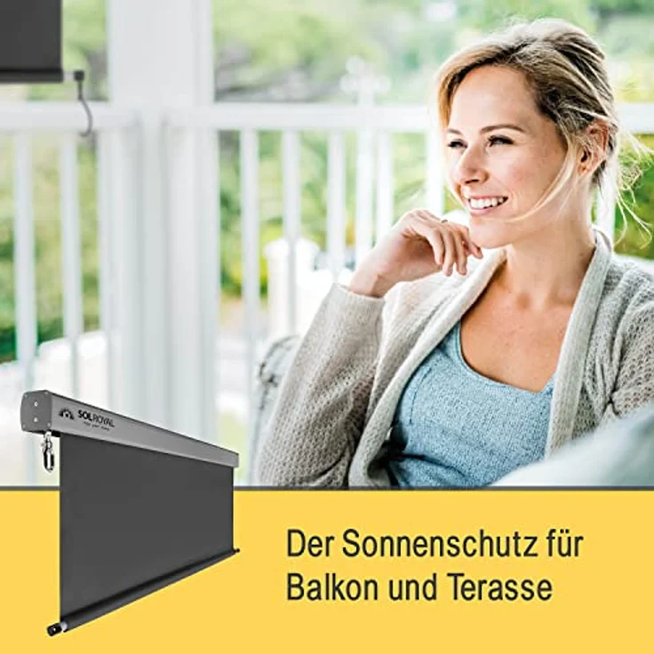 Sol Royal Senkrechtmarkise MS5, 180x250cm, anthrazit, abnehmbare Handkurbel, wasserabweisender Sonnen- und UV-Schutz, für Terrasse und Balkon – Bild 10