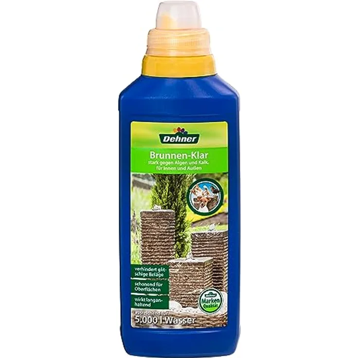 Dehner Brunnen-Klar, Mittel gegen Algen und Kalk, 500 ml, für Granit-Brunnen geeignet