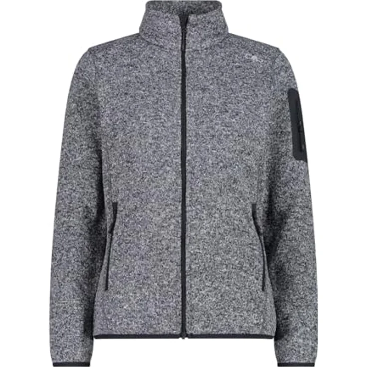 CMP Campagnolo Women's Jacket Jacquard Knitted, Fleecejacke für Damen, grau, Größe 48, 3XL, leicht und schnell trocknend – Bild 1