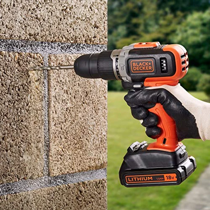Black+Decker BCD003C2K-QW Hammerbohrer, 18 V, 21.000 ipm, inkl. 2 Lithium-Batterien, 1,3 Ah und Koffer – Bild 4