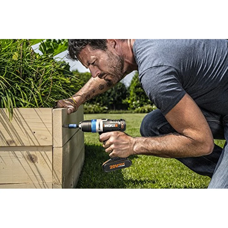 WORX WX178.1 Ai Drill Akku Bohrschrauber 20V mit automatischer Bohrfutter-Arretierung, elektronischer Drehmomenteinstellung, Pulse-Mode & Bitlock mit 2 Li-Ion Akkus & Ladegerät – Bild 5