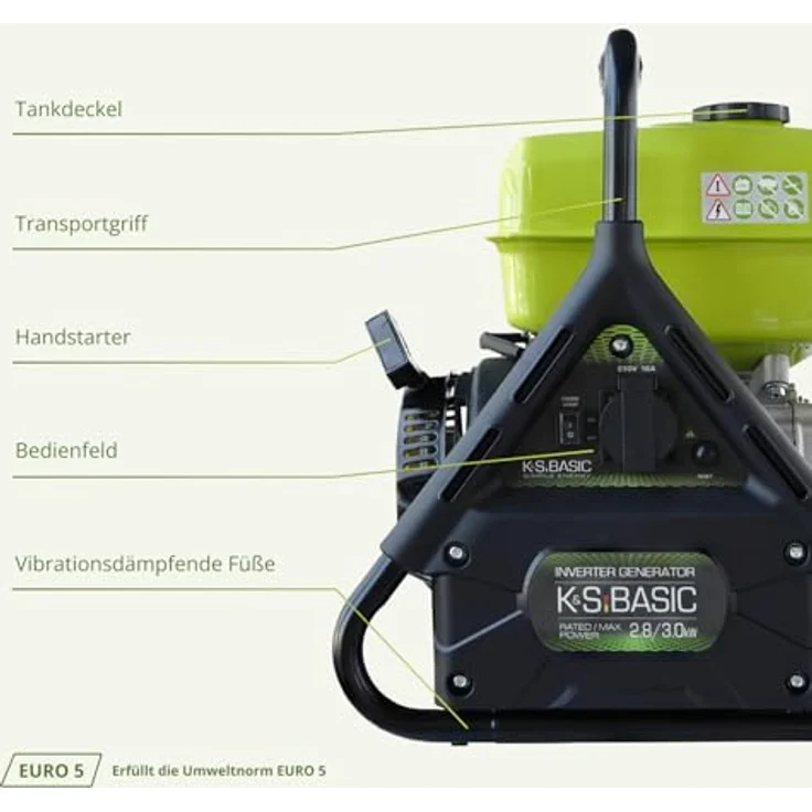 Könner & Söhnen Inverter Generator KSB 31i, 3,0 kW, kompakt und mobil mit 100 % Kupferwicklung – Bild 5