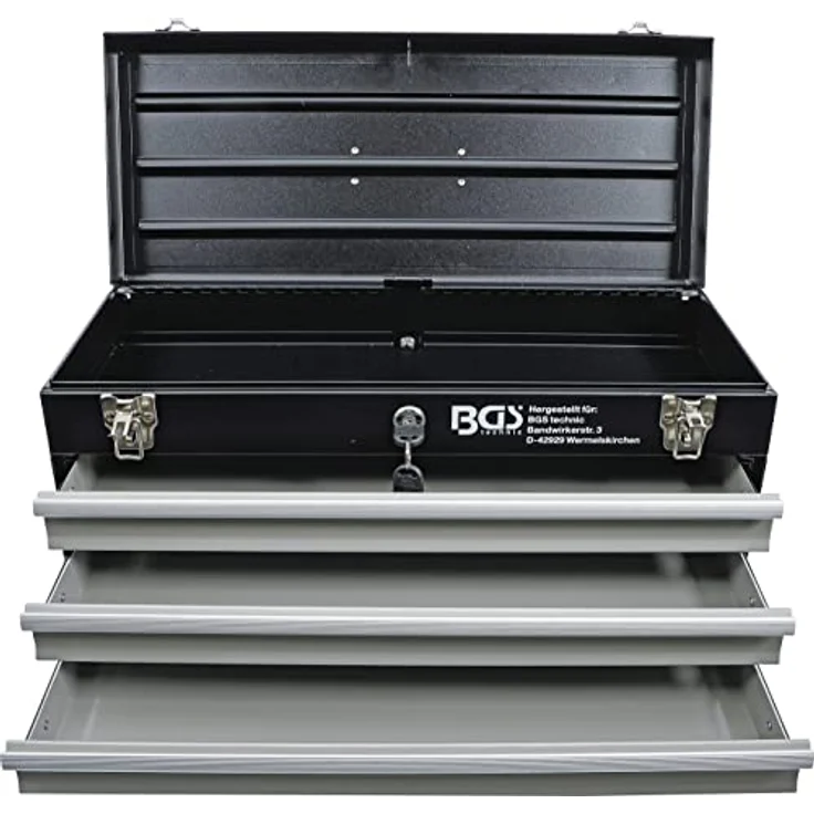 BGS 3312 | Metall-Werkzeugkoffer, leer | 3 Schubladen – Bild 2