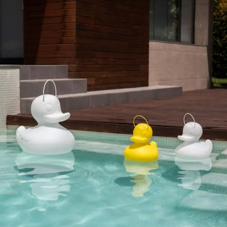 smart and green DUCK-DUCK Lamp (S) Pool-Lampe, wasserdicht, schwimmfähig, weiß, mit Induktionsladung und Fernbedienung – Bild 2