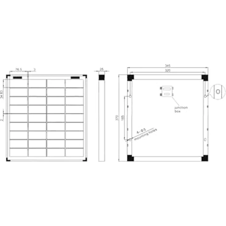 enjoy solar Monokristallines Solarmodul ES20M36, 20W 12V, TÜV zertifiziert, ideal für Garten und Wohnmobil – Bild 4