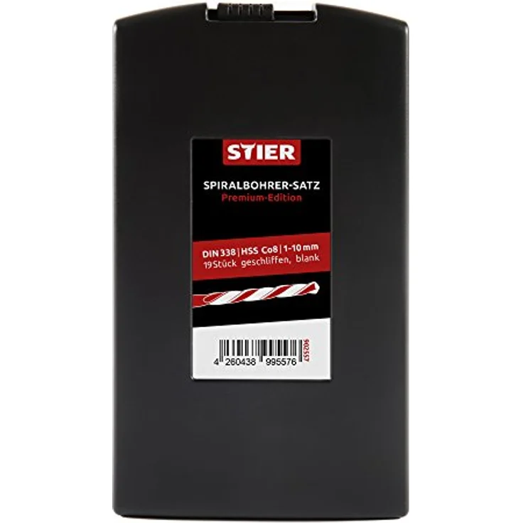 STIER Spiralbohrer Set HSS-Co8 / HSS-E, 19-teilig, Premium Metallbohrer Satz, Cobalt-Gehalt von 8%, Bohrer für Edelstahl, geschliffen – Bild 5