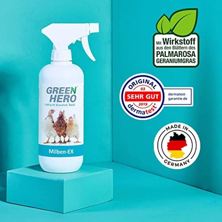GreenHero Milben-EX 500 ml, Das Spray gegen Milben für Hühner & Geflügel, Milben Stopp, Anti Milbenspray, Umgebungsspray zum Bekämpfen von Milben im Hühnerstall, Abwehrspray und zur Vorbeugung – Bild 3