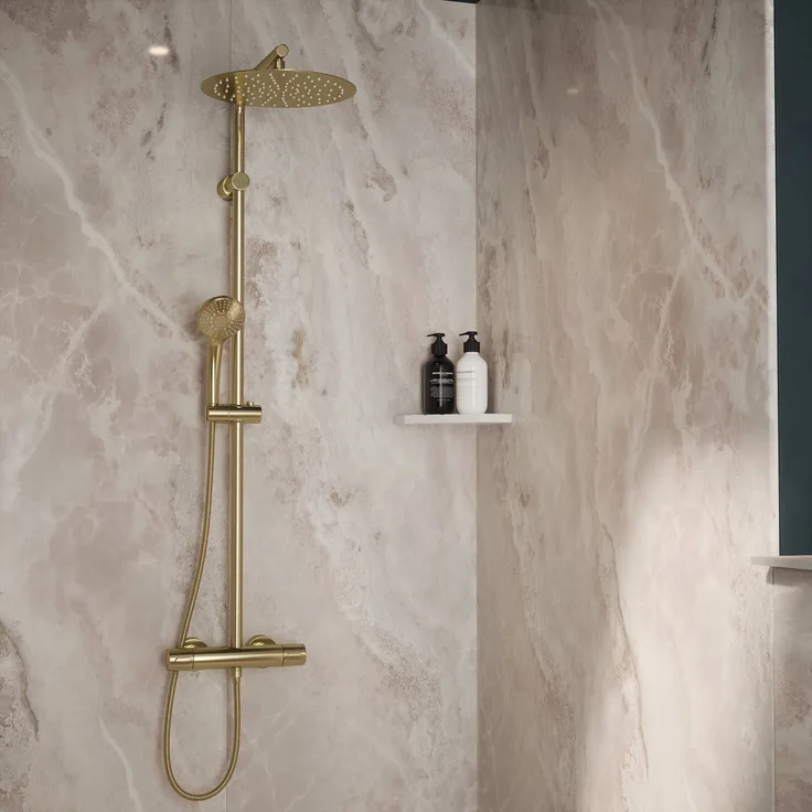 Wetwall Elite Wandpaneel, Onyx Grey 16 x 242 cm, abgerundete Abschlusskante, wasserdicht und pflegeleicht