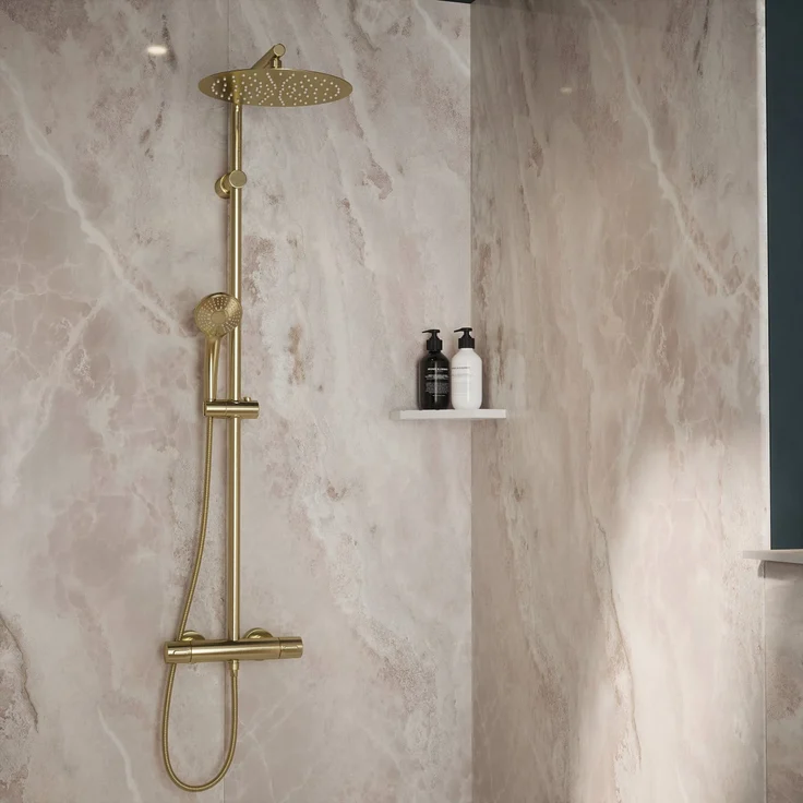 Wetwall Elite Wandpaneel, Onyx Grey 16 x 242 cm, abgerundete Abschlusskante, wasserdicht und pflegeleicht