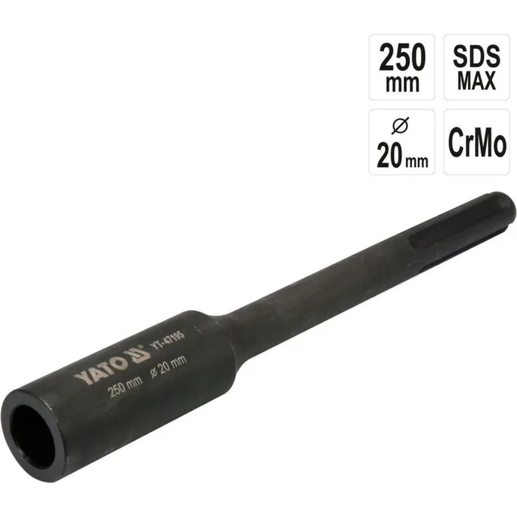 Yato YT-47195 SDS-Max Erdnagel- und Erdrohrhammer, 250 mm Länge, 20 mm Durchmesser, Chrom Molybdän