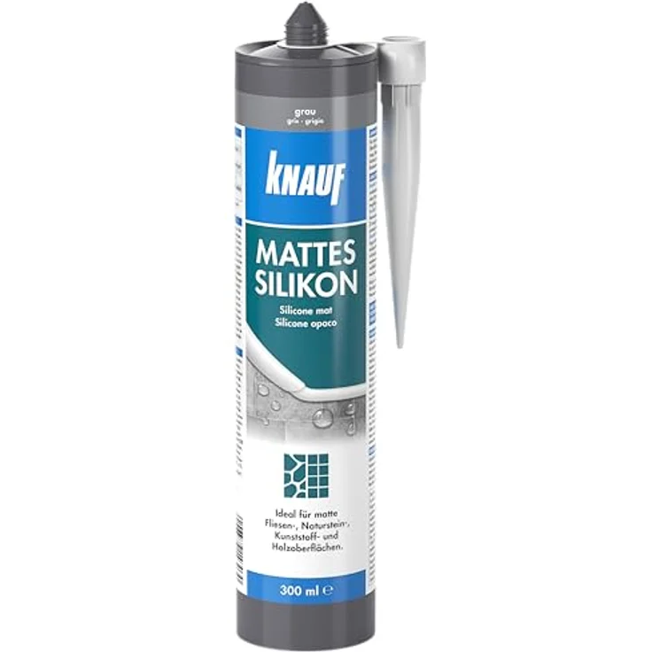 Knauf mattes Silikon (300 ml) für alle matten Oberflächen, Grau – Bild 1
