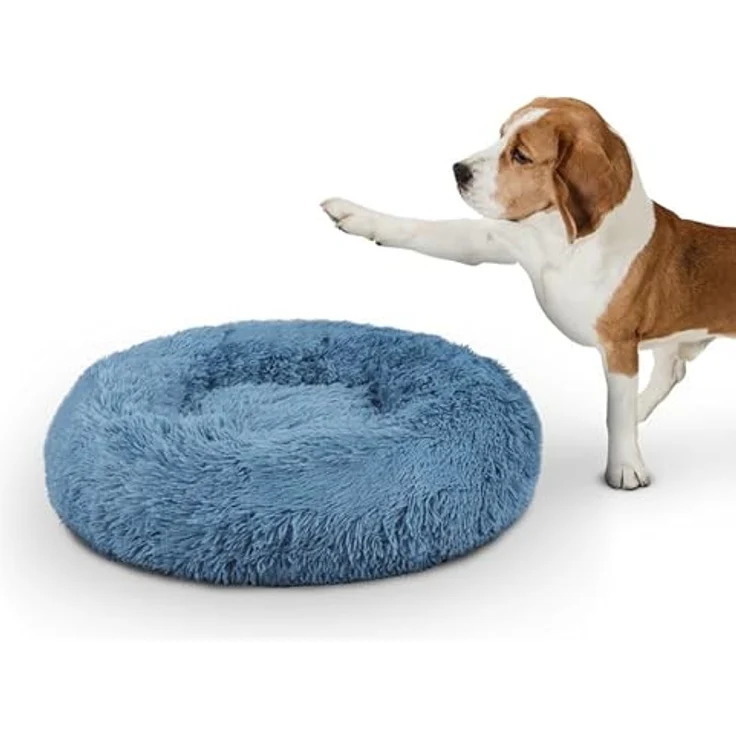 Bestlivings Haustierbett Fluffy ×50cm (Türkis) L - Hundekissen rund flauschig, rutschfest und waschbar - Hundebett Katzenbett Hunde & Katzen – Bild 1