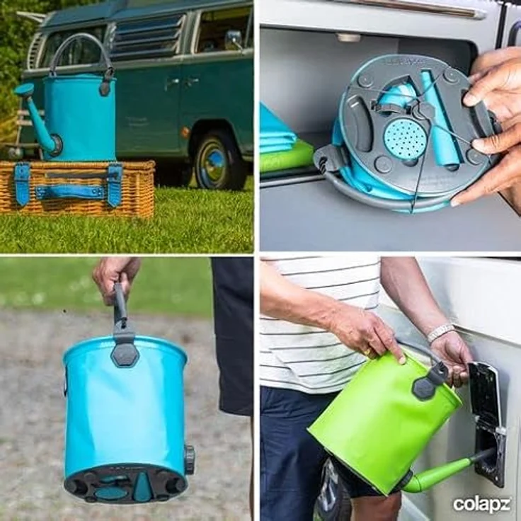 Colapz Faltbare Gießkanne 7L & Falteimer 9L, Platzsparendes Design für Camping & Garten, Lebensmittelechtes Material, UV-geschützt – Bild 3
