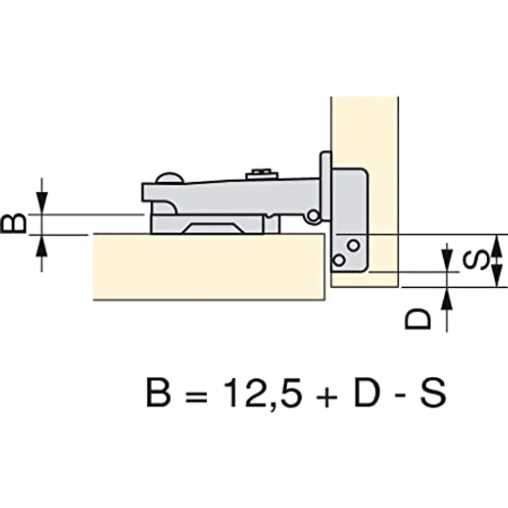Emuca 4x Topfband Eckanschlag, hydraulisch Dämpfer Scharnier, Aufliegend, 26mm, mit Click System, Kreuzmontageplatte ohne Schrauben – Bild 5