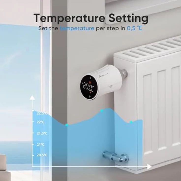 SALCAR Smart Heizkörperthermostat TRV706W, 3er Set WiFi Thermostat, kompatibel mit Amazon Alexa & Google Home, programmierbar, 9x AA-Batterien, Heizungssteuerung mit Energiesparfunktion – Bild 5