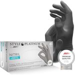 AMPri Nitrilhandschuhe, silbergrau, platinum, puderfrei, Style PLATINUM by Med-Comfort, 100 Stück/Box, Größe S