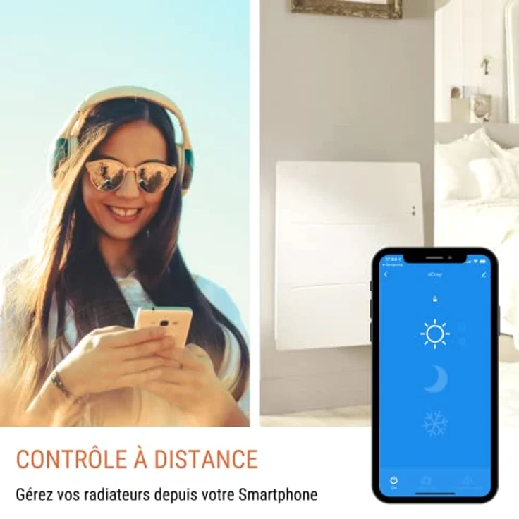 Konyks eCosy, 2 Stück, verbundene Controller für elektrische Heizkörper, kompatibel mit Alexa und Google Home, Weiß – Bild 3
