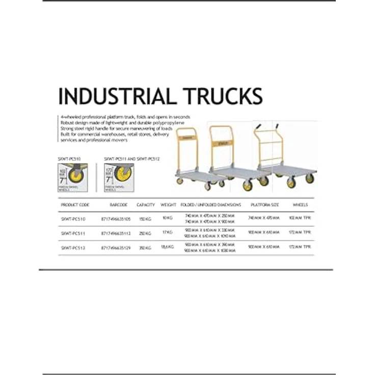 Stanley by Black & Decker SXWTI-PC510 Plattformwagen klappbar Aluminium Traglast (max.): 150kg – Bild 7