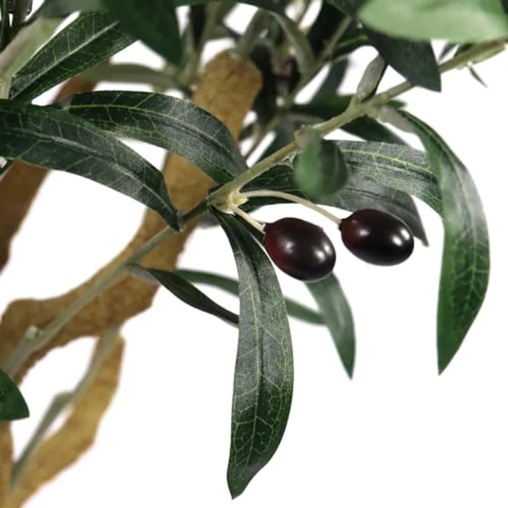 hjh OFFICE Kunstpflanze OLIVE II Kunststoff Olive, Höhe 150.0 cm, Olivenbaum im Flecht-Korb - Künstliche Pflanze Deko Baum – Bild 2