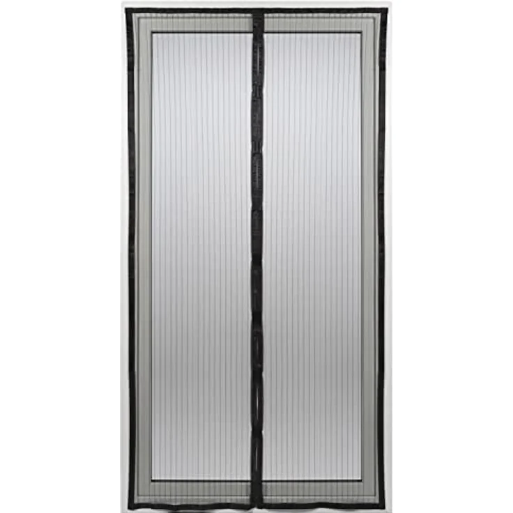 GARDINIA Insektenschutz für Balkontür und Terrassentür, Wetterfest und UV-beständig, Schnell und einfach montierbar mit selbstklebendem Klettband, Fliegengitter mit Magnet, 110 x 220 cm, Schwarz – Bild 3