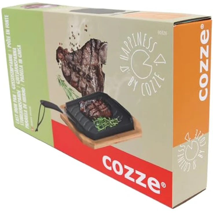 COZZE Gusseisenpfanne mit Holztablett, klein – Bild 5