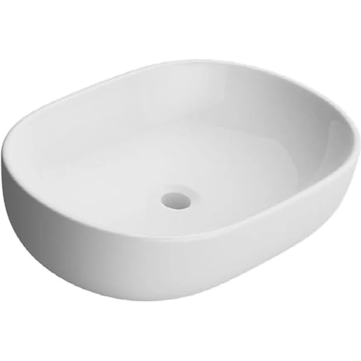 NEG Waschbecken Uno34A (oval) Aufsatz-Waschschale/Waschtisch (weiß) mit schmalem Rand und Nano-Beschichtung – Bild 2