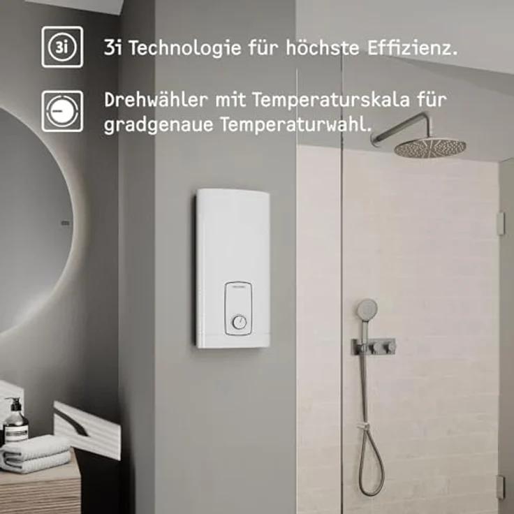 STIEBEL ELTRON Durchlauferhitzer DHB 18/21/24 ST Trend, 18/21/24 kW wählbar, energiesparend, für Küche und Bad, druckfest, mit Temperaturregler – Bild 2