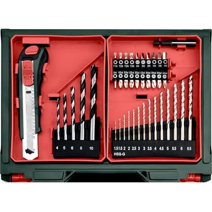 metabo Akku-Bohrschrauber PowerMaxx BS Basic Set 12 V, 2 x 2 Ah Li-Ion im Kunststoffkoffer, Mobile Werkstatt 41-teilig, leicht und kompakt – Bild 10
