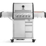 BURNHARD Gasgrill Earl Parent, Gas Grill mit drei Schubladen, UV-beständiger Abdeckhaube, Gasgrill 3 Brenner Heckbrenner - Gasgrill mit Grillwagen