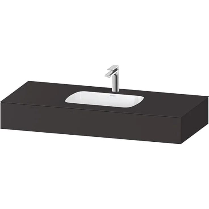 Duravit Qatego Einbauwaschtisch mit Konsole, 1200x550x170mm, sanitärkeramisch, graphit supermatt, inkl. Überlauf – Bild 2