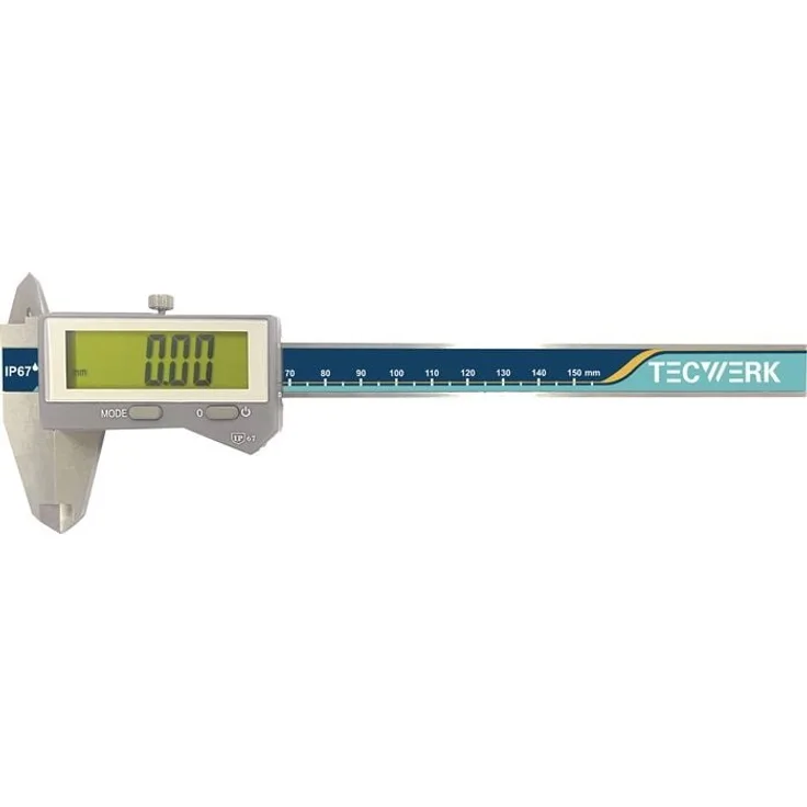 NORDWEST Messschieber DIN 862, digital IP67 150mm mit Feststellschraube und LCD-Anzeige, unempfindlich gegen Staub und Wasser