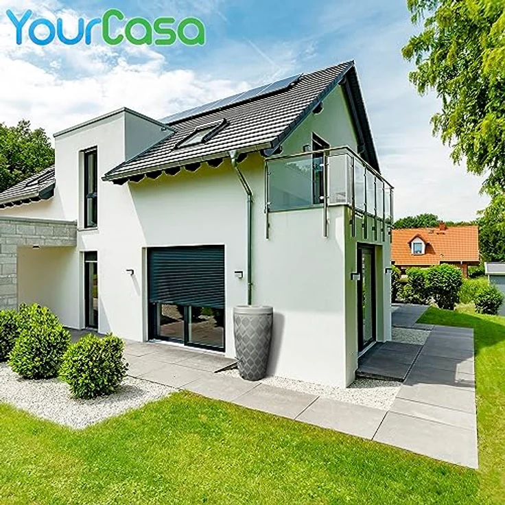 YourCasa Regentonne 240 Liter [Seabreeze], Frostsicher mit Wasserhahn, für Garten (Grau) – Bild 2